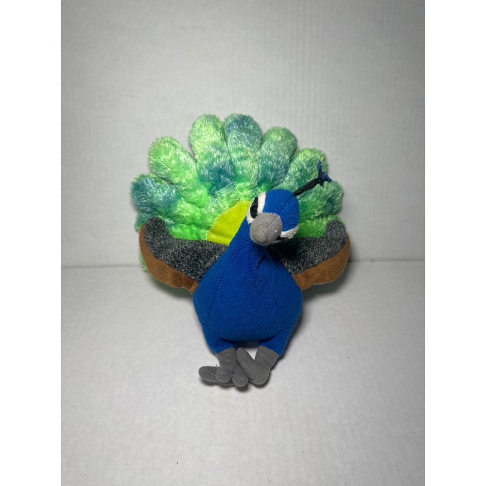 Wild Republic Peacock Plush‎ Stuffed Animal Blue Green Bird 9 inch